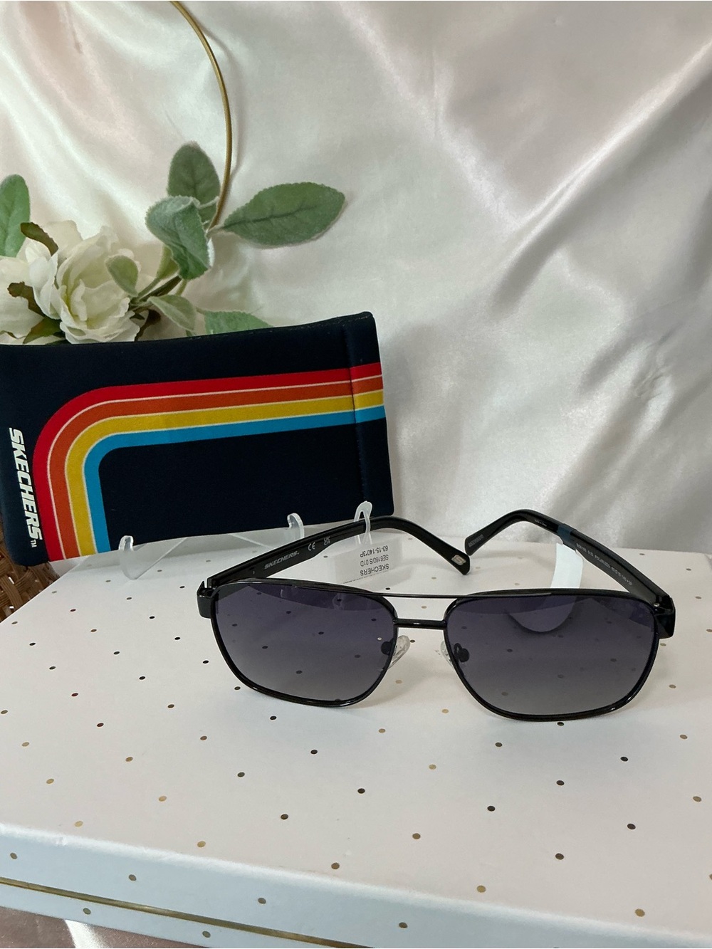 Skechers Men’s Black Frame Sunglasses with Dark Gradient Lenses